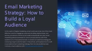 Email Marketing Strategy How to Build a Loyal Audience