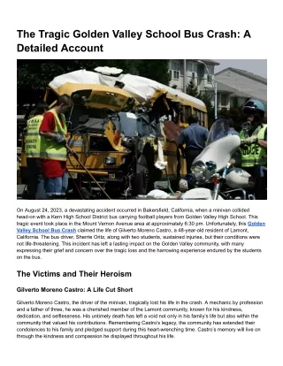 The Tragic Golden Valley School Bus Crash_ A Detailed Account