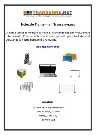 Noleggio Transenne | Transenne.net