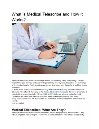 What is Medical Telescribe and How It Works