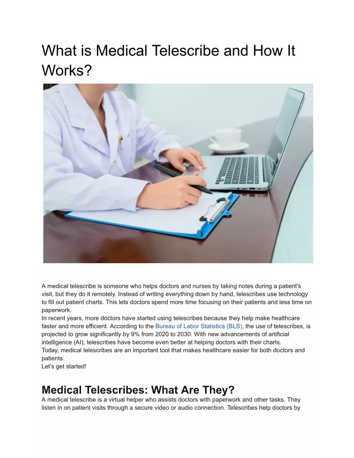 what is medical telescribe and how it works