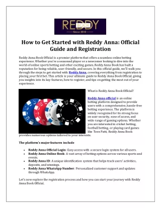 How to Get Started with Reddy Anna Official Guide and Registration