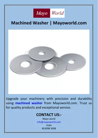 Machined Washer  Mayoworld.com