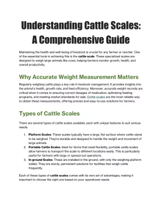 understanding cattle scales a comprehensive guide