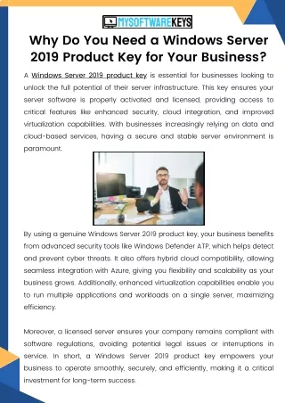 Why Do You Need a Windows Server 2019 Product Key for Your Business?