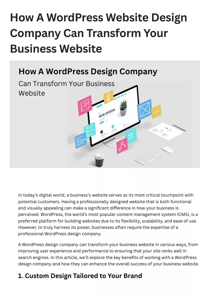 how a wordpress website design company