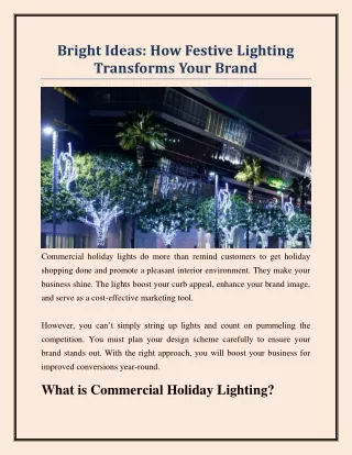 Bright Ideas - How Festive Lighting Transforms Your Brand