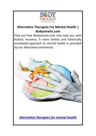 Alternative Therapies For Mental Health Bodysmarts.com