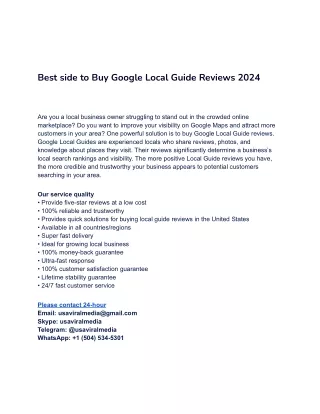 Best side to Buy Google Local Guide Reviews 2024