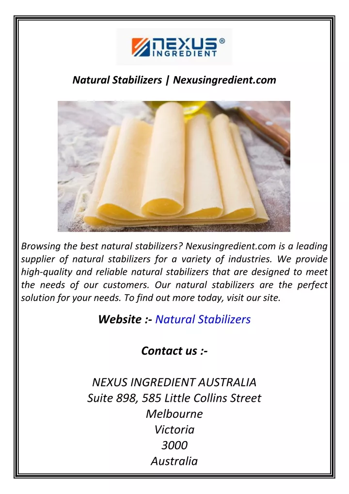 natural stabilizers nexusingredient com