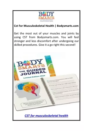 Cst For Musculoskeletal Health  Bodysmarts.com