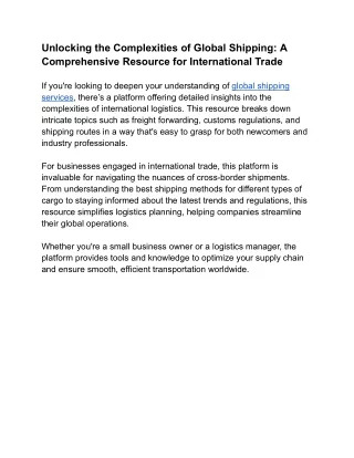 global shipping services