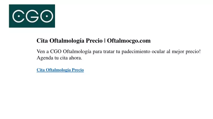 cita oftalmolog a precio oftalmocgo com