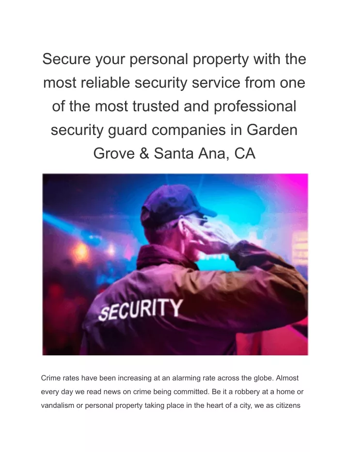 secure your personal property with the most