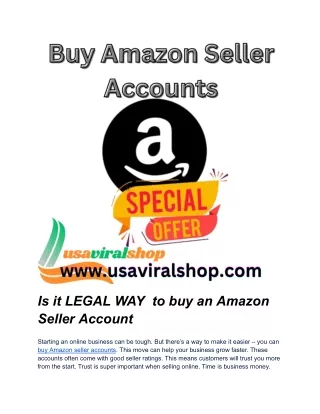 is it legal way to buy an amazon seller account