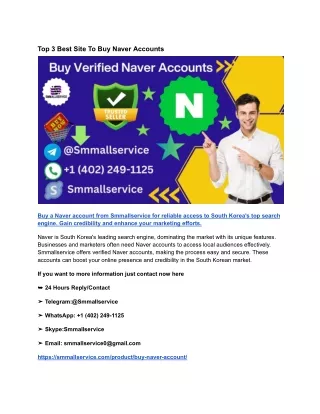 Top 3 Best Site To Buy Naver Accounts