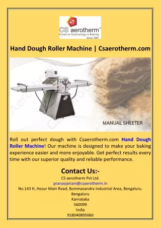 Hand Dough Roller Machine  Csaerotherm.com