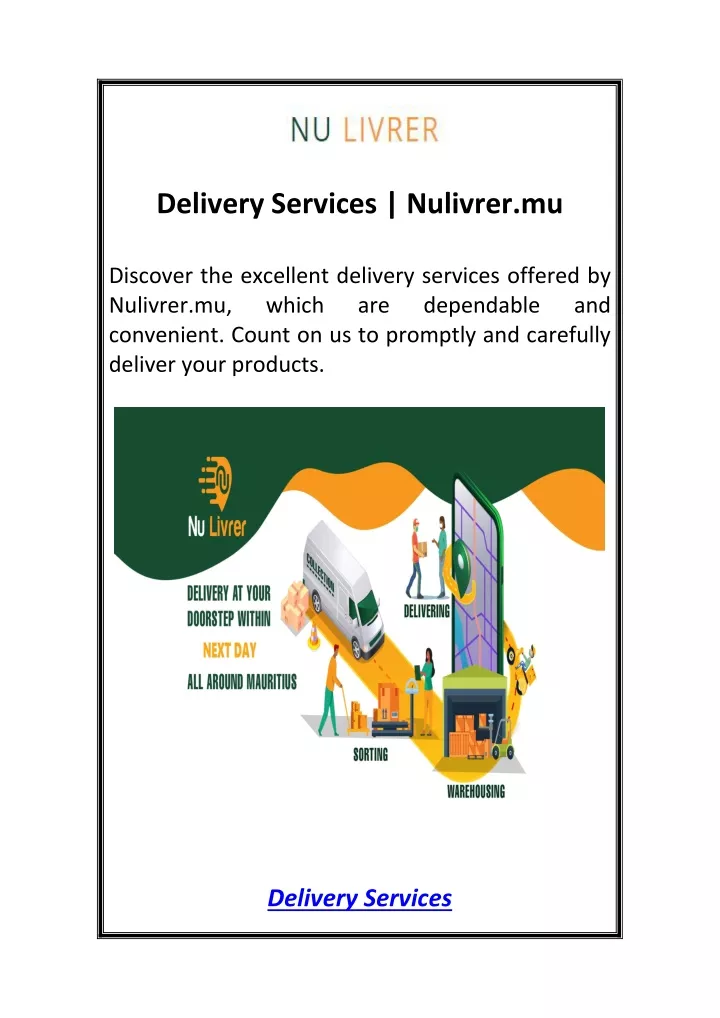 delivery services nulivrer mu