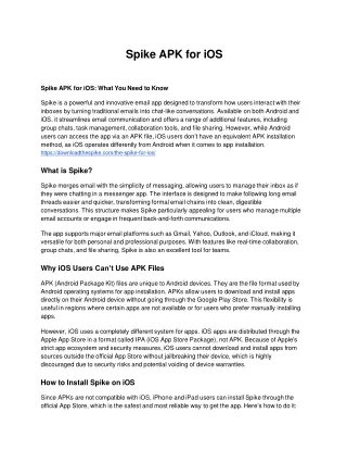 Spike APK for iOS (1)