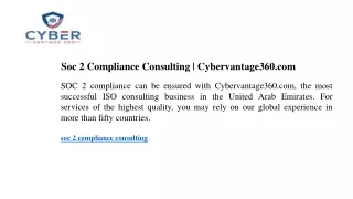 soc 2 compliance consulting cybervantage360 com