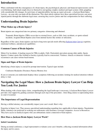 Navigating the Legal Maze: How a Jackson Brain Injury Lawyer Can Help You Seek J
