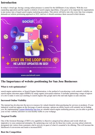 Why Every San Jose Business Needs an SEO Strategy in 2022.