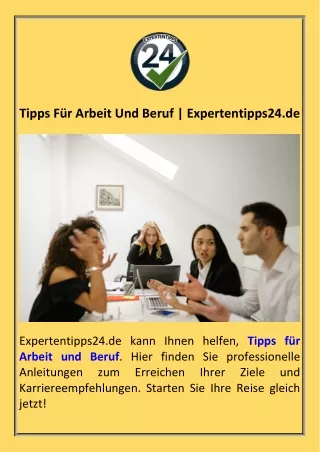 Tipps Für Arbeit Und Beruf  Expertentipps24.de