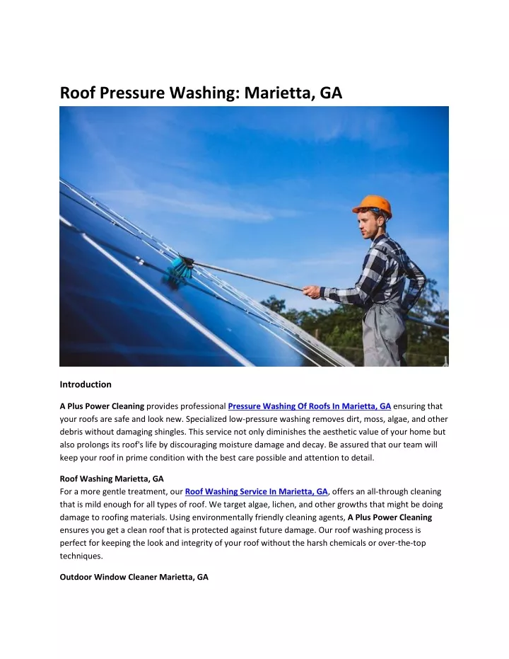 roof pressure washing marietta ga