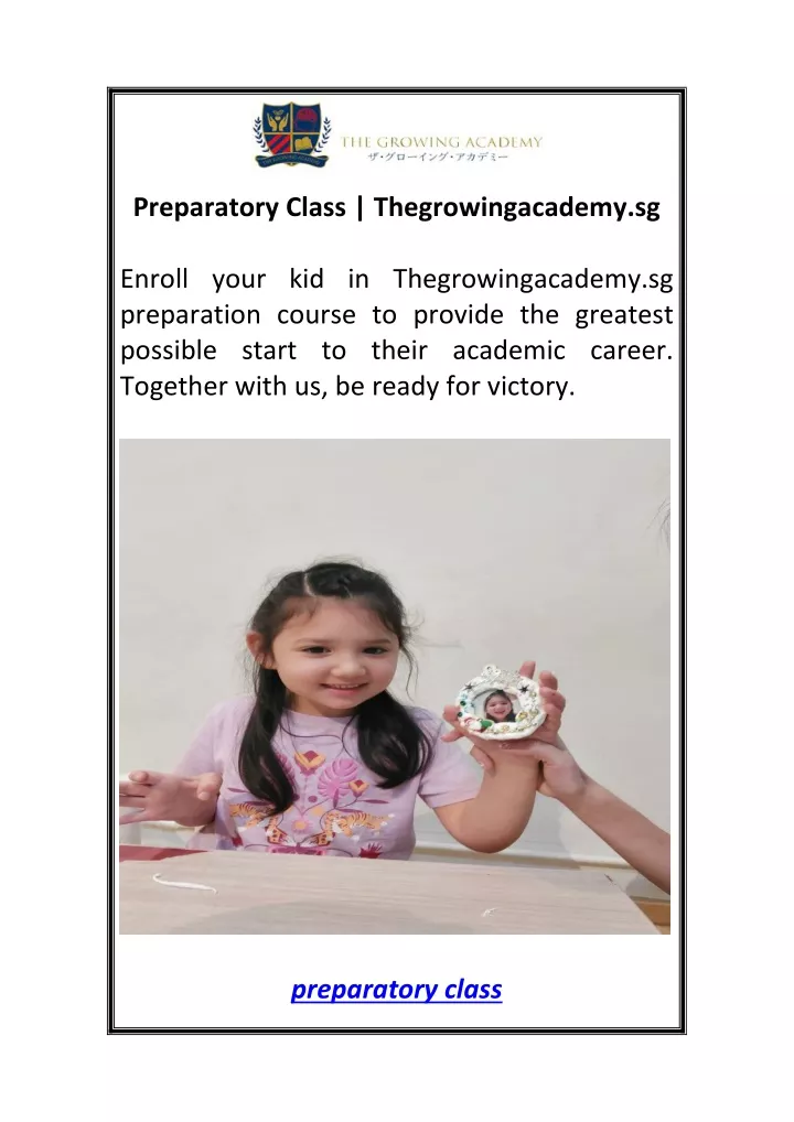 preparatory class thegrowingacademy sg