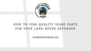 how to find quality spare parts for your land