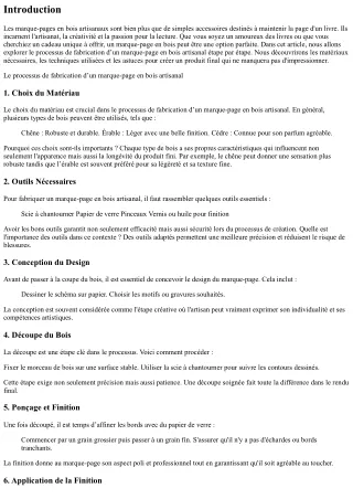 Le processus de fabrication d’un marque-page en bois artisanal