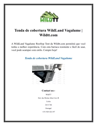 Tenda de cobertura WildLand Vagalume  Wildtt.com