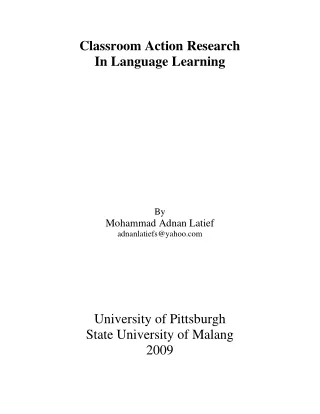 classroom action research in language learning