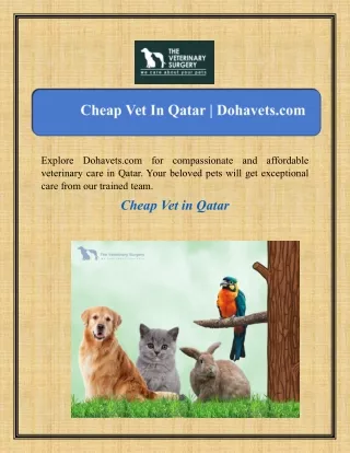 explore dohavets com for veterinary care in qatar