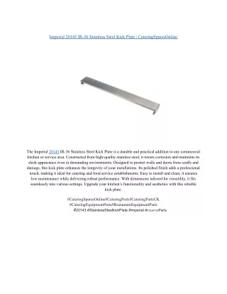 Imperial 20143 IR-36 Stainless Steel Kick Plate _ CateringSparesOnline