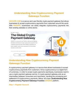 Understanding How Cryptocurrency Payment Gateways Function