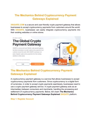 The Mechanics Behind Cryptocurrency Payment Gateways Explained