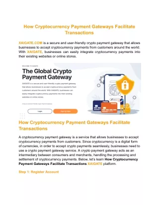 How Cryptocurrency Payment Gateways Facilitate Transactions