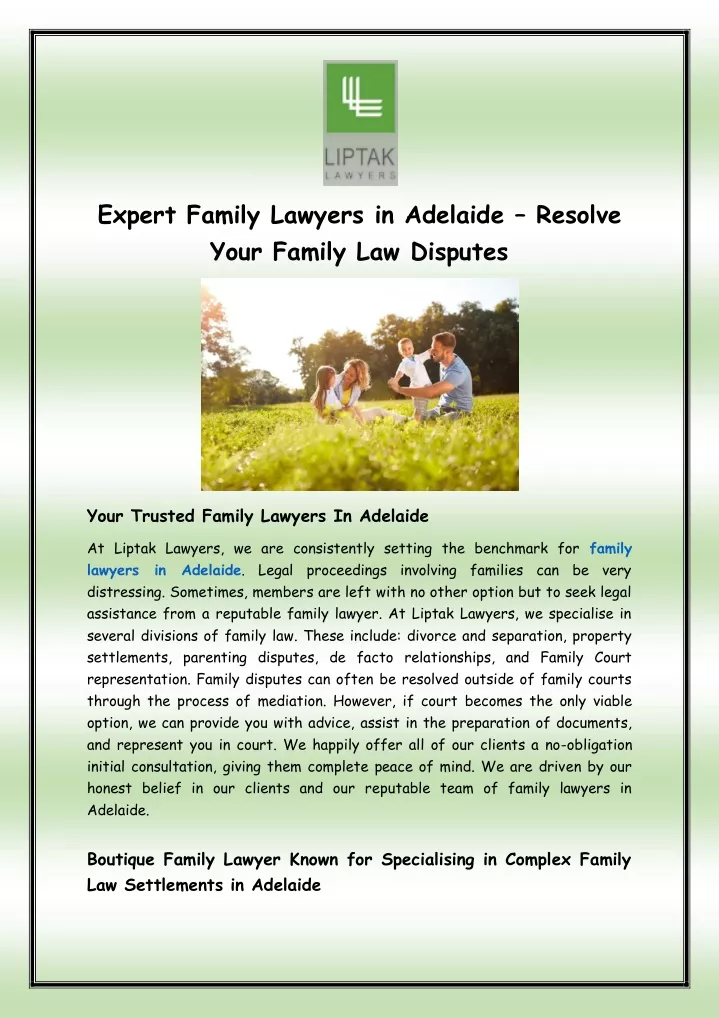 expert family lawyers in adelaide resolve your