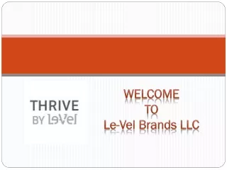 welcome to le vel brands llc