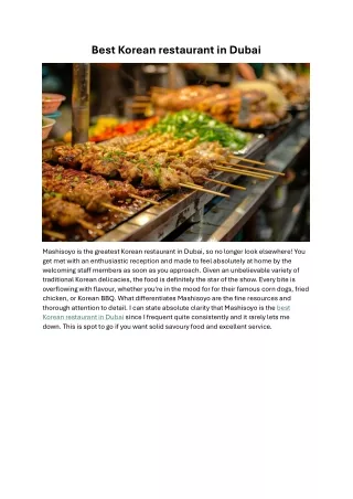 Best Korean restaurant in Dubai