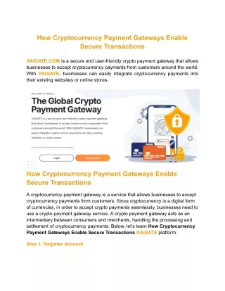 How Cryptocurrency Payment Gateways Enable Secure Transactions