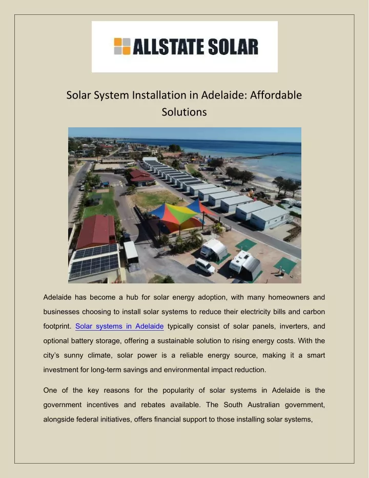 solar system installation in adelaide affordable