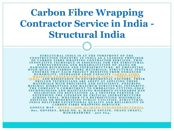 carbon fibre wrapping contractor service in india structural india