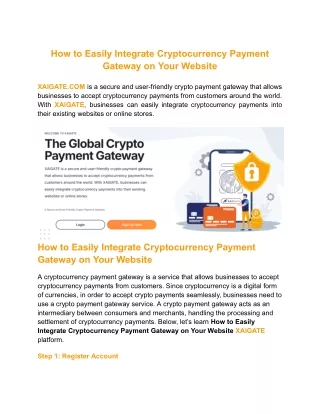 How to Easily Integrate Cryptocurrency Payment Gateway on Your Website