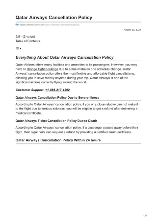 Qatar Airways Cancellation Policy