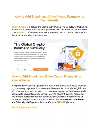 How to Add Bitcoin and Other Crypto Payments to Your Website
