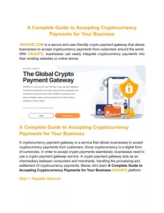 A Complete Guide to Accepting Cryptocurrency Payments for Your Business