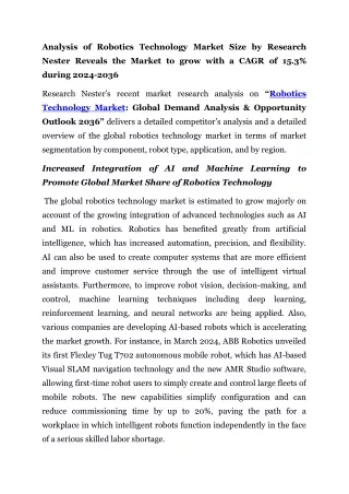 analysis of robotics technology market size