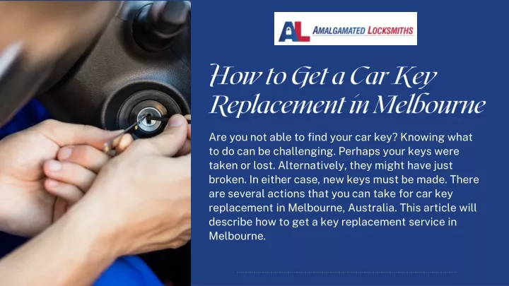 how to get a car key replacement in melbourne